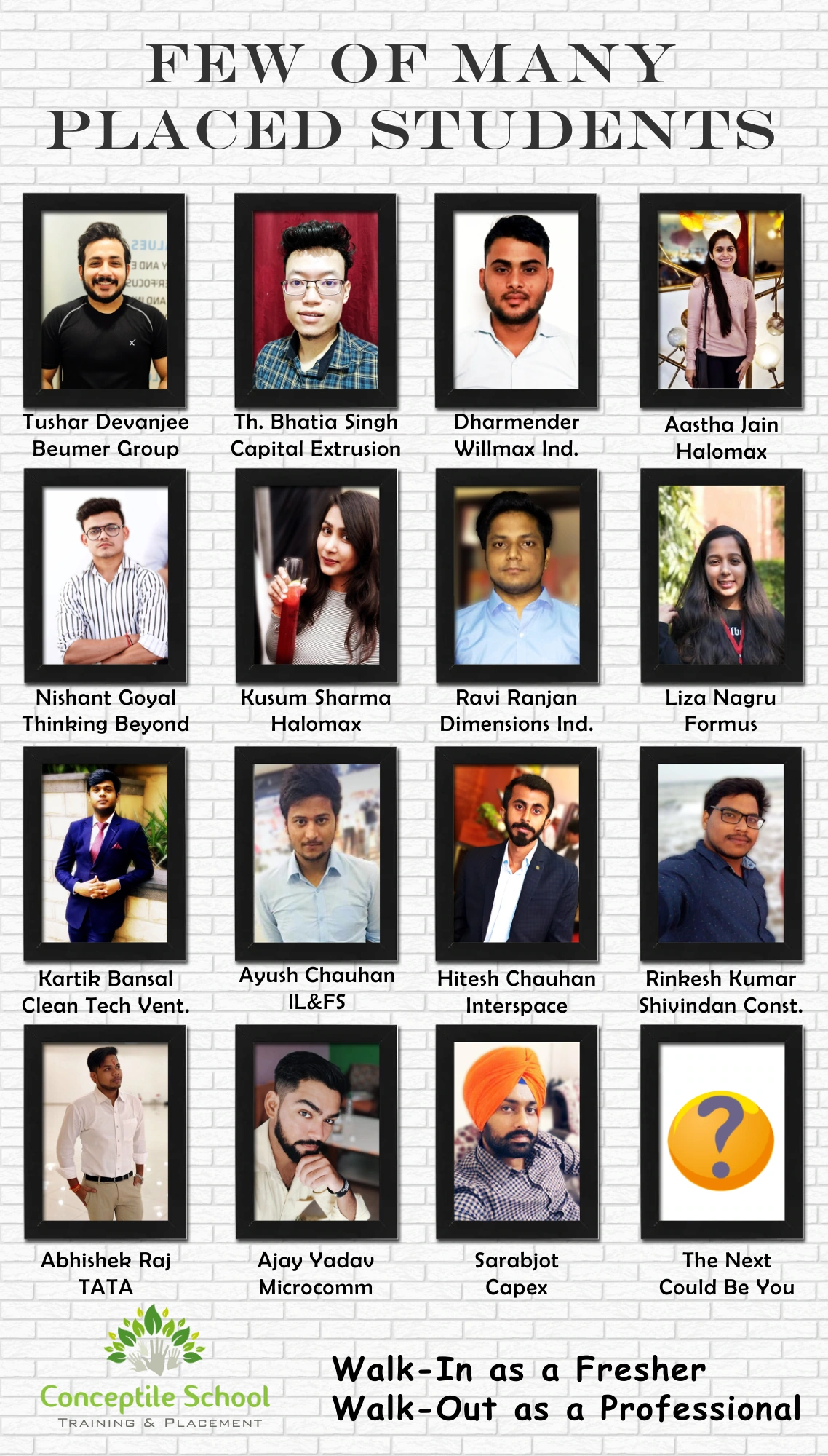 First Job Pakka — placed students
