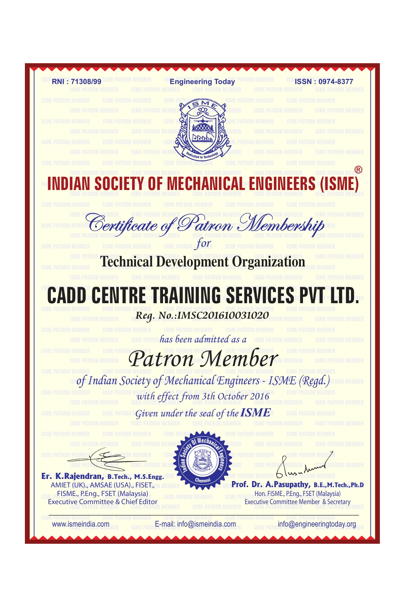 ISME Certificate