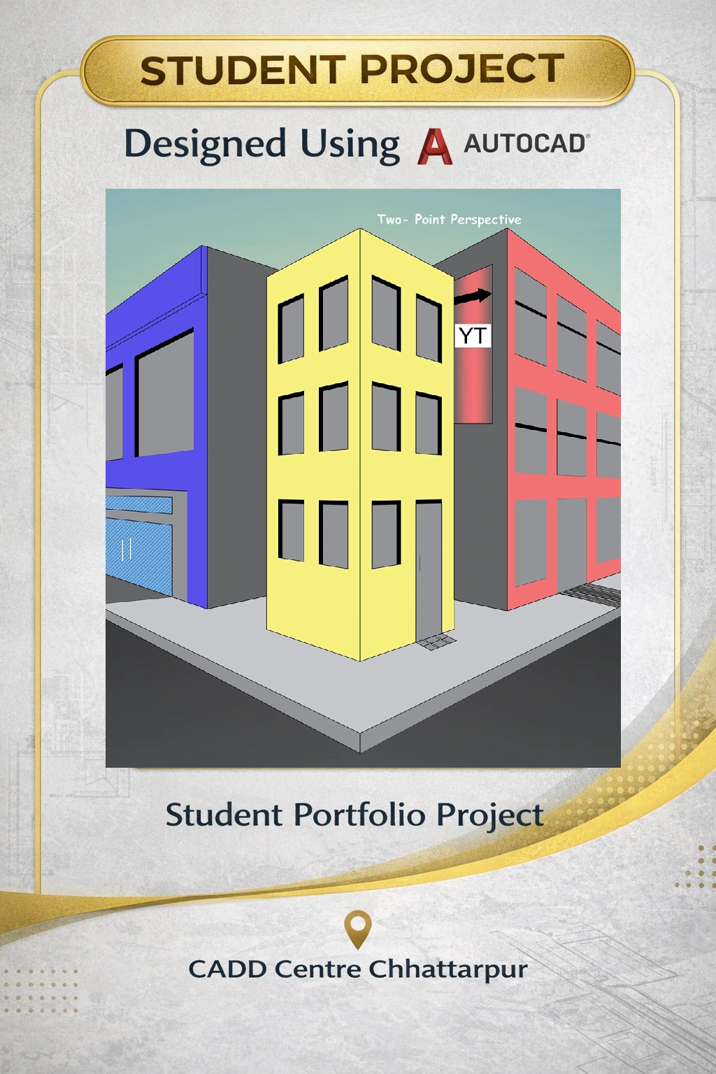 Building exterior — coloured architectural perspective