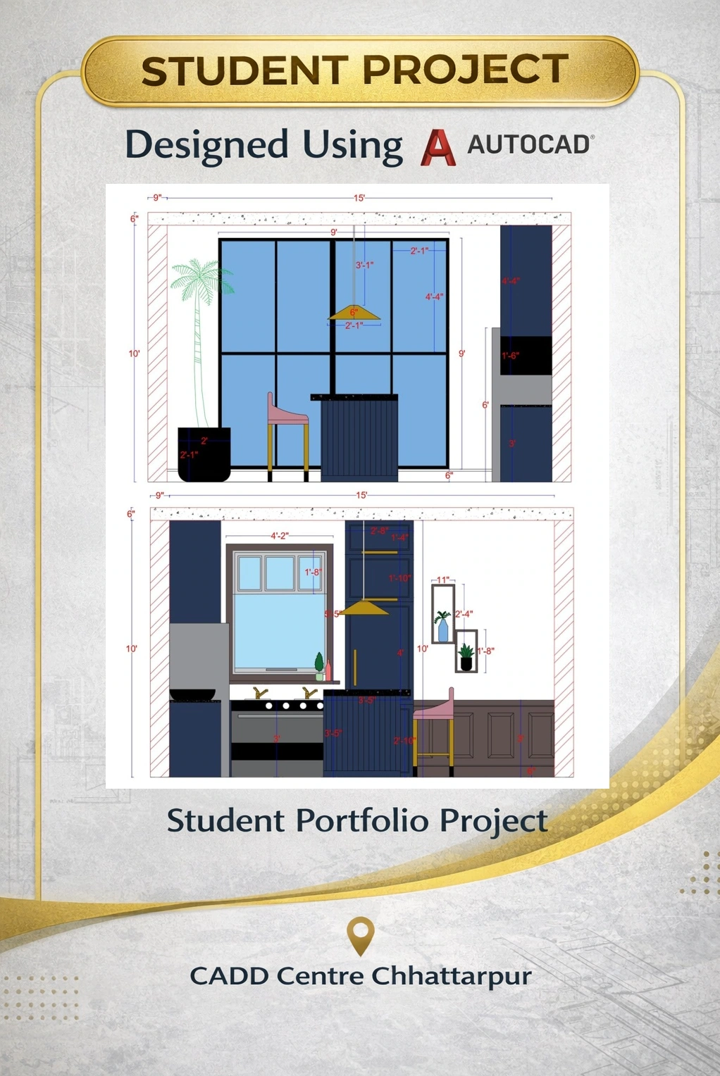 Interior wall design — coloured elevations